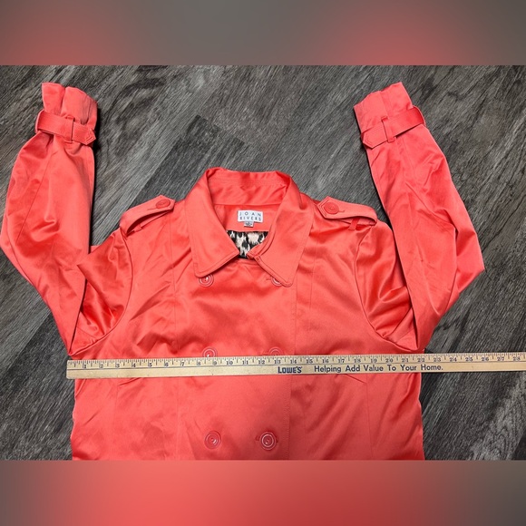 JOAN Rivers ORANGE Trench Coat WOMEN L - Picture 15 of 15